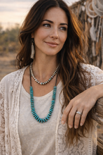 Load image into Gallery viewer, 24" Genuine AZ Turquoise Necklace With Heishi