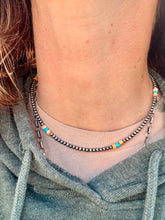 Load image into Gallery viewer, 3MM Navajo Pearl Choker With Turquoise