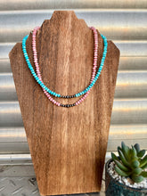 Load image into Gallery viewer, Pink + Blue Mother of Pearl With Navajo Pearl