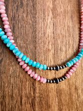Load image into Gallery viewer, Pink + Blue Mother of Pearl With Navajo Pearl