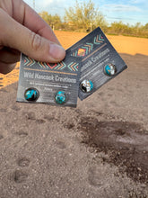 Load image into Gallery viewer, White Buffalo And Turquoise Stud Earrings