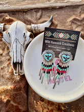 Load image into Gallery viewer, Heart Sterling Silver Earrings With Fringe!