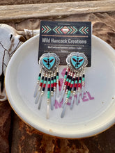 Load image into Gallery viewer, Heart Sterling Silver Earrings With Fringe!
