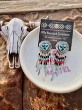 Load image into Gallery viewer, Heart Sterling Silver Earrings With Fringe!