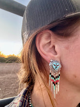 Load image into Gallery viewer, Heart Sterling Silver Earrings With Fringe!