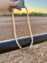 Load image into Gallery viewer, Peach Pearls Necklace With Navajo Pearls