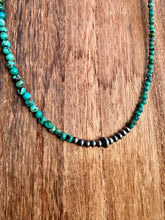 Load image into Gallery viewer, 4MM Genuine Turquoise Necklace With Center Navajo Pearls