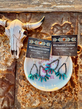 Load image into Gallery viewer, Navajo Pearl Teardrop Earrings + Turquoise Peddles