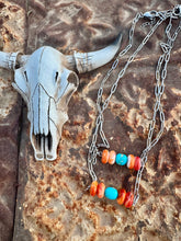 Load image into Gallery viewer, XL Spiny Oyster Turquoise Bar Choker