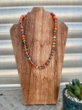 Load image into Gallery viewer, 10mm Orange Spiny Oyster Necklace with Turquoise Nuggets
