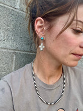 Load image into Gallery viewer, Santa Fe Sterling Silver Turquoise Dangle Earrings