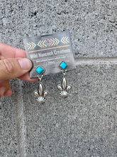 Load image into Gallery viewer, Santa Fe Sterling Silver Turquoise Dangle Earrings