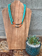 Load image into Gallery viewer, Classic Southwestern Style Necklace - Turquoise + Spiny + Navajo Pearls
