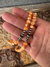 Load image into Gallery viewer, Orange Fresh Water Pearls With Navajo Pearls