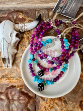 Load image into Gallery viewer, Purple N Turquoise Anklets
