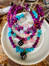 Load image into Gallery viewer, Purple N Turquoise Anklets