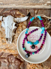 Load image into Gallery viewer, Purple N Turquoise Anklets