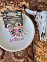 Load image into Gallery viewer, Southwestern Inlay Fringe Stud Earrings