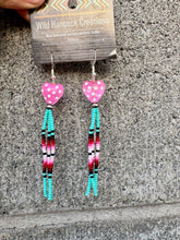 Load image into Gallery viewer, Desert Heart Beaded Fringe Earrings