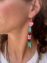 Load image into Gallery viewer, Desert Heart Beaded Fringe Earrings