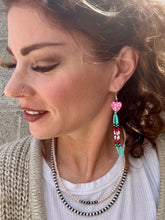 Load image into Gallery viewer, Desert Heart Beaded Fringe Earrings