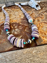 Load image into Gallery viewer, Gigantic Wampum Necklace + Navajo Pearls + Turquoise