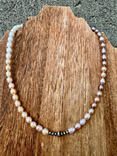 Load image into Gallery viewer, Ombre Pearl Necklace + Navajo Pearls