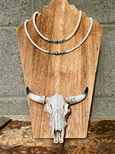 Load image into Gallery viewer, Round Mother Of Pearl Necklace + Turquoise Nuggets + Navajo Pearls