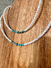 Load image into Gallery viewer, Round Mother Of Pearl Necklace + Turquoise Nuggets + Navajo Pearls