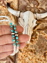 Load image into Gallery viewer, Round Mother Of Pearl Necklace + Turquoise Nuggets + Navajo Pearls