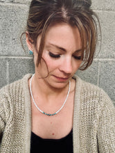Load image into Gallery viewer, Round Mother Of Pearl Necklace + Turquoise Nuggets + Navajo Pearls