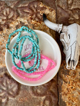 Load image into Gallery viewer, Faux Turquoise Bracelet With Pink Stackers