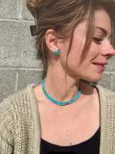 Load image into Gallery viewer, Genuine Double Wrap Turquoise Necklace + Navajo Pearls