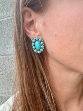 Load image into Gallery viewer, Large Turquoise Cluster Earrings