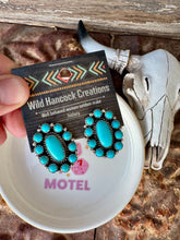 Load image into Gallery viewer, Large Turquoise Cluster Earrings