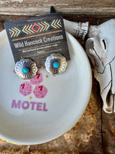 Load image into Gallery viewer, Turquoise Concho Saucer Studs