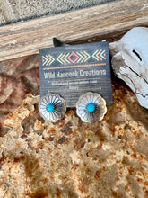 Load image into Gallery viewer, Turquoise Concho Saucer Studs