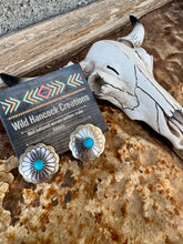Load image into Gallery viewer, Turquoise Concho Saucer Studs