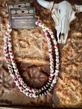 Load image into Gallery viewer, Purple Willow Porcelain Necklace With Navajo Pearls