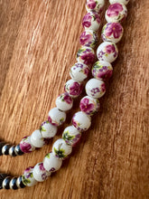 Load image into Gallery viewer, Purple Willow Porcelain Necklace With Navajo Pearls