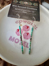 Load image into Gallery viewer, Dainty Turquoise Bar Earrings With Navajo Pearls