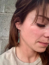 Load image into Gallery viewer, Dainty Turquoise Bar Earrings With Navajo Pearls