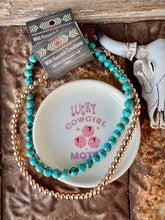 Load image into Gallery viewer, Turquoise Composite With Copper + 14K Gold Plated Hematite