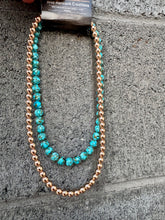 Load image into Gallery viewer, Turquoise Composite With Copper + 14K Gold Plated Hematite