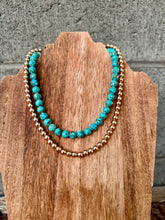 Load image into Gallery viewer, Turquoise Composite With Copper + 14K Gold Plated Hematite