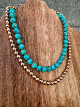 Load image into Gallery viewer, Turquoise Composite With Copper + 14K Gold Plated Hematite