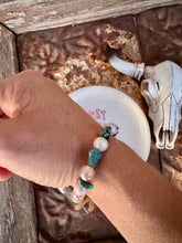 Load image into Gallery viewer, Neutral Glass Bracelets With Turquoise