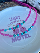 Load image into Gallery viewer, Bubble Gum Pink Choker with Turquoise & Navajo Pearls