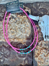 Load image into Gallery viewer, Bubble Gum Pink Choker with Turquoise & Navajo Pearls