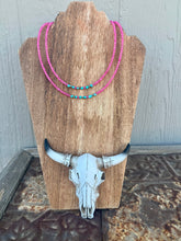 Load image into Gallery viewer, Bubble Gum Pink Choker with Turquoise & Navajo Pearls